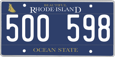 RI license plate 500598