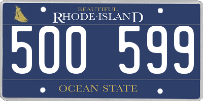 RI license plate 500599