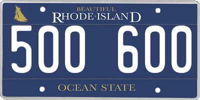 RI license plate 500600
