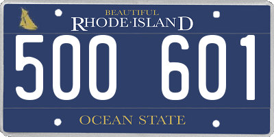 RI license plate 500601