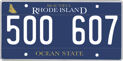 RI license plate 500607