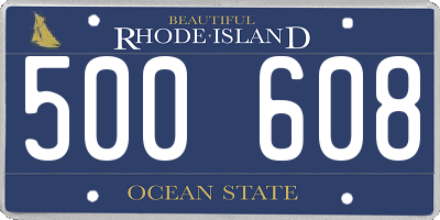 RI license plate 500608