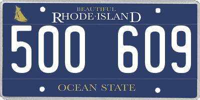RI license plate 500609