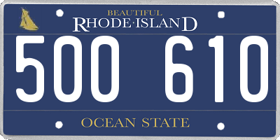 RI license plate 500610