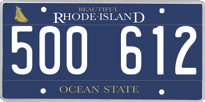 RI license plate 500612
