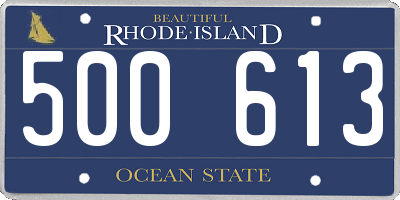 RI license plate 500613
