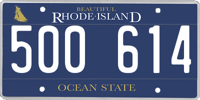 RI license plate 500614