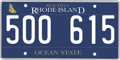 RI license plate 500615
