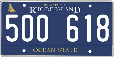 RI license plate 500618