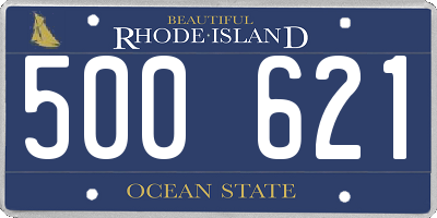 RI license plate 500621
