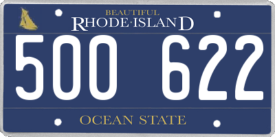RI license plate 500622
