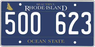 RI license plate 500623