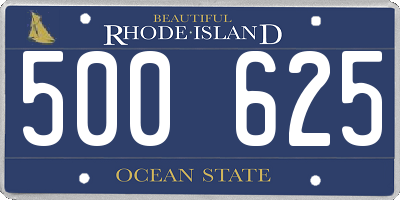 RI license plate 500625