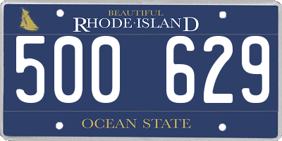 RI license plate 500629