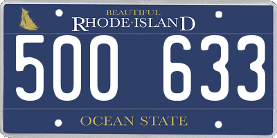 RI license plate 500633