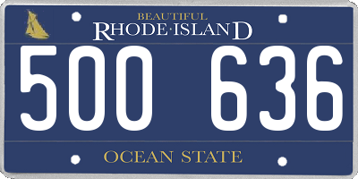 RI license plate 500636