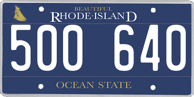 RI license plate 500640