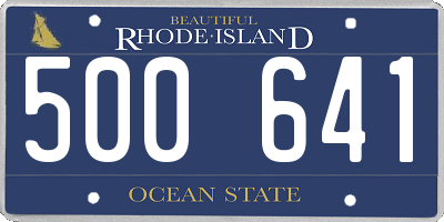 RI license plate 500641