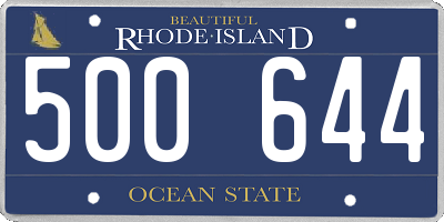 RI license plate 500644