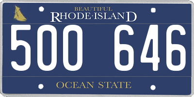 RI license plate 500646