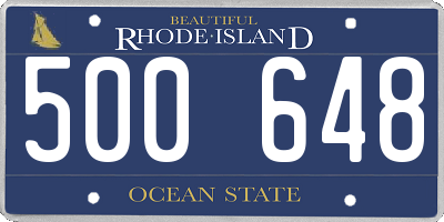 RI license plate 500648