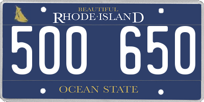 RI license plate 500650