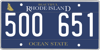 RI license plate 500651