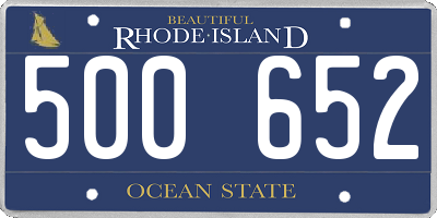 RI license plate 500652