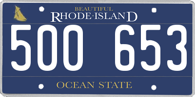 RI license plate 500653
