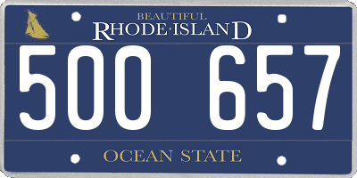 RI license plate 500657