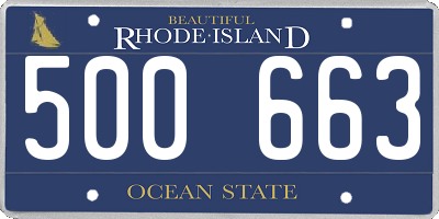 RI license plate 500663