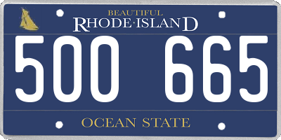 RI license plate 500665