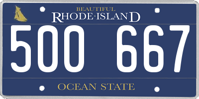 RI license plate 500667