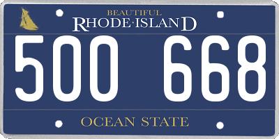 RI license plate 500668