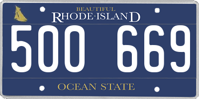 RI license plate 500669