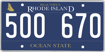 RI license plate 500670