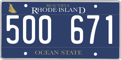 RI license plate 500671