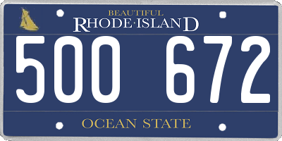 RI license plate 500672
