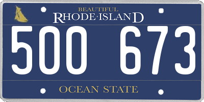 RI license plate 500673