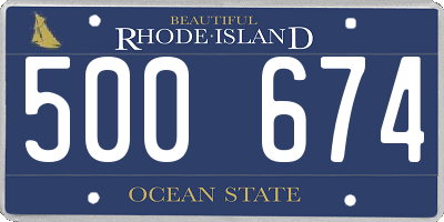 RI license plate 500674