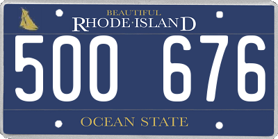 RI license plate 500676