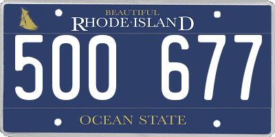 RI license plate 500677