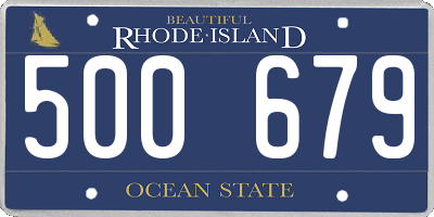 RI license plate 500679