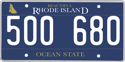 RI license plate 500680