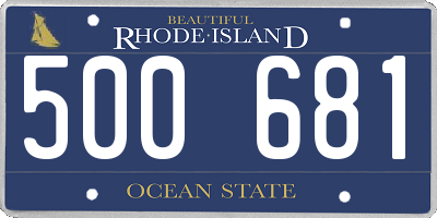 RI license plate 500681