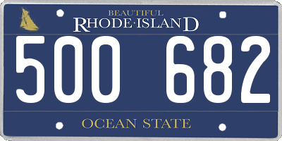 RI license plate 500682