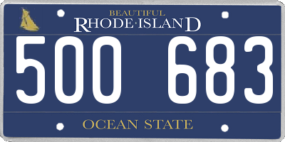 RI license plate 500683
