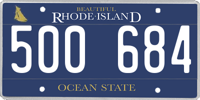 RI license plate 500684