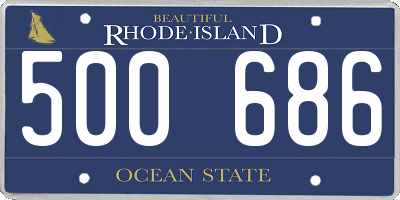 RI license plate 500686