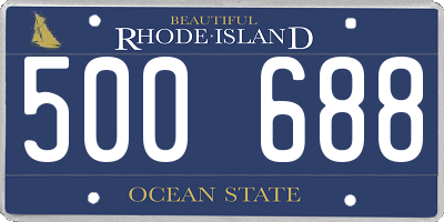 RI license plate 500688